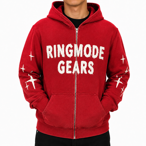Sweat-shirt à capuche zippé surdimensionné pour homme grande taille, en coton premium, personnalisable - Product Image 2