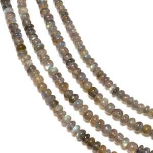 Cuentas de Labradorita Natural Lisa en Forma de Rondelle para Joyería, Hilo de Piedras Sueltas de Alta Calidad - Product Image 5