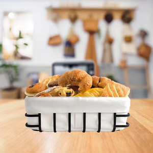 Best Price for Metal Wire <b>Bread</b> <b>Basket</b> and Removable White Pouch Cover High Quality Fancy <b>Bread</b> <b>Basket</b> - Product Image 1