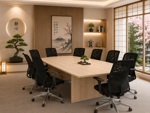Modern Rectangular Wood Conference <b>Table</b> in Maple Boras Ash Acadia Finishes for <b>Office</b> Commercial Use - Product Image 1