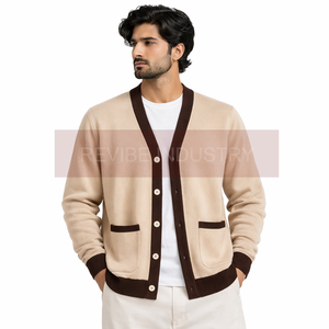 Men Premium Knitted <b>Cardigan</b> <b>Sweater</b> Soft Cotton Blend Button Front Casual Winter Layering Wear Comfortable Warm Clothing - Product Image 3