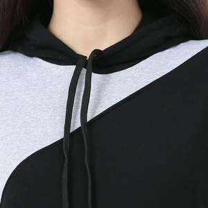 เสื้อฮู้ดผู้หญิงสีขาวลายบล็อกสีสันสดใส แขนยาว สไตล์ลำลอง ผ้าฟลีซ มีกระเป๋าจิงโจ้ สองสี - Product Image 5