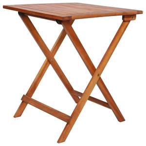 Petit ensemble bistrot pliable en bois d'acacia massif brun naturel chaud, mobilier de jardin - Product Image 4