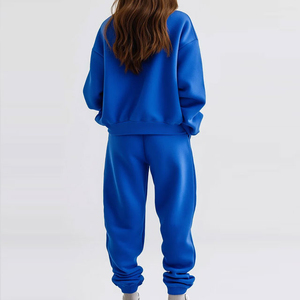 Chándal de invierno para mujer, talla grande, con capucha, 50% poliéster, forro polar, transpirable, lavable a máquina, diseño personalizado, informal, 2 en 1 - Product Image 5