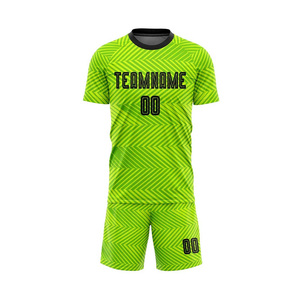 Conjunto de Uniforme de Fútbol Personalizado Sublimado para Hombre, Estampado Geométrico Verde, 100% Poliéster Transpirable, Uniforme Deportivo, Jersey de Manga Corta - Product Image 4