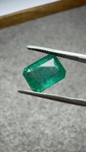 Émeraude naturelle zambienne de 3,75 carats, taille octogonale, pierre précieuse verte certifiée pour la fabrication de bagues, pendentifs et bijoux - Product Image 3
