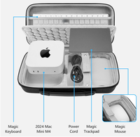 Estuche Rígido de Viaje para Computadora de Escritorio para Apple 2024 Mac Mini M4/Mac Mini Pro, Magic Keyboard, Mouse, Trackpad y Accesorios
