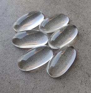 Cabochon ovale long en quartz cristal naturel poli, pierre précieuse en vrac pour la fabrication de bagues, boucles d'oreilles, pendentifs et bijoux, vente en gros - Product Image 6