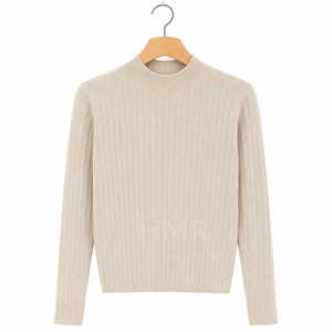 HMR Sisterhood Sorority Acrylic <b>Beige</b> Knitted Crew Neck Sweater Long Sleeve Solid Color Casual Winter Wear - Product Image 5