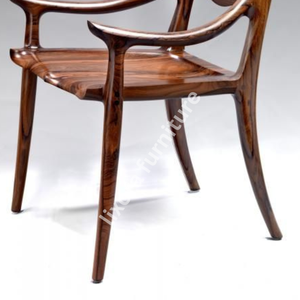 Sillón de Madera Maciza Hecho a Mano de Lujo, Diseño Escultural Moderno de Mediados de Siglo, Acabado en Madera de Palisandro - Product Image 5