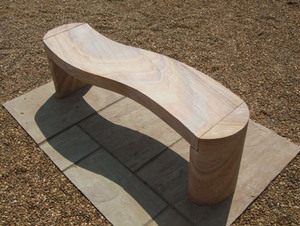Outdoor <b>Stone</b> Table Set Contemporary Design White <b>Stone</b> Bench and Stools for Garden Use - Product Image 2