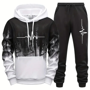 High Quality Men's Tracksuit Casual Jogging Men Versatile Sweatshirts Sweat <b>Pants</b> Fashion Comfort Daily Sports Simple Hoodie Set - Product Image 5