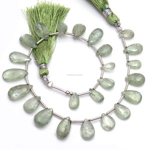 ราคาขายส่ง ลูกปัดไคยาไนต์สีเขียวธรรมชาติทรงลูกแพร์เจียระไน คุณภาพพรีเมียม สำหรับทำเครื่องประดับแฮนด์เมด - Product Image 1