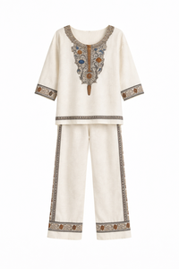 ชุดเซ็ตเสื้อและกางเกงลำลองพิมพ์ลายวิสโคสสำหรับผู้หญิงสองชิ้น จากผู้ผลิต - Product Image 2