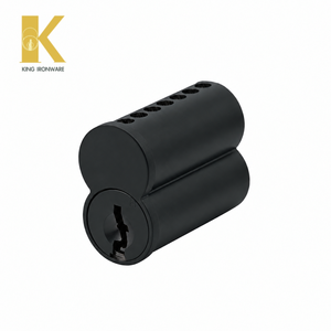 Serrure à cylindre avec logo personnalisé disponible, laiton noir mat, 7 goupilles, clé K, SFIC, pour la sécurité des portes - Product Image 1