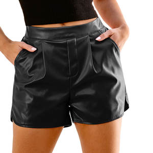 Shorts de cuero genuino de vaca para mujer, personalizados, profesionales, al por mayor, en varios colores y tallas. - Product Image 1
