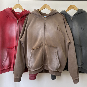 Sweat-shirts d'hiver personnalisés de haute qualité, 370 g/m², coton, impression intégrale, impression numérique, lavage à l'acide vintage - Product Image 4