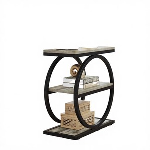 3-Tier Black Metal Storage <b>Shelf</b> Modern Space Saving Standing Rack for Living Room Balcony - Product Image 2