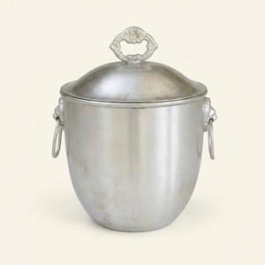 Luxury Vintage Metal <b>Ice</b> <b>Bucket</b> With Lion Head Handles And Lid Antique <b>Silver</b> Finish Wine Cooler & Champagne Chiller On Sale - Product Image 1