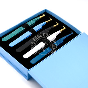 90 Degree Tweezers Lash Extension Tweezer for Eyelash Extensions Lightweight Russian Hybrid Volume Tweezers Stainless Steel - Product Image 1