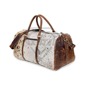 New Western Real Cowhide <b>Fur</b> Leather 2026 Arrival Customizable Waterproof Multi-Functional Travel Sport Men Duffel Bag Custom - Product Image 4
