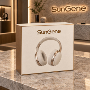 กล่องบรรจุภัณฑ์หูฟังไร้สาย SunGene Cream Bronze Telescope Box สำหรับขายปลีก - Product Image 2