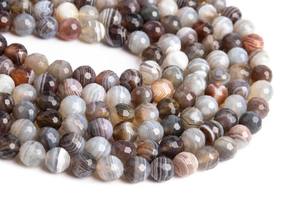 Cuentas de Ágata de Botsuana de 7-8 mm, Piedras Preciosas Naturales Genuinas, Medio Hilo de Cuentas Sueltas Redondas Microfacetadas, Lote a Granel - Product Image 2
