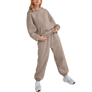 ชุดเซ็ทสองชิ้นขายส่งสำหรับผู้หญิง ชุดออกกำลังกายแฟชั่นผ้าฝ้ายแบบกำหนดเอง ชุดวิ่งผ้าโพลีเอสเตอร์สำหรับผู้หญิง - Product Image 3