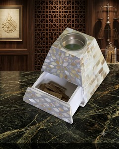 Quemador de Incienso Árabe Hecho a Mano, Porta Bakhoor, Difusor de Aromaterapia Geométrico con Cajón de Almacenamiento, Decoración para el Hogar - Product Image 2