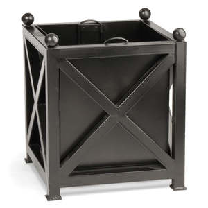 Meilleurs pots de jardin d'extérieur très grands, faits à la main, en métal lourd et durable, avec finition grise et cadre en fer forgé. - Product Image 4