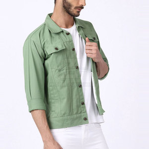 Veste en jean pour homme en coton avec logo personnalisé, respirante, pour usage extérieur, vente en gros - Product Image 3