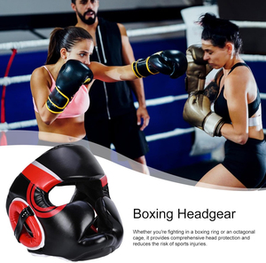 Nouveauté : Protège-têtes en cuir - Casque de kickboxing - Protection intégrale du menton - Casque de boxe personnalisé imprimé - Portable - Product Image 6