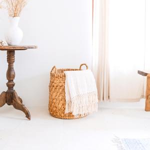 Ensemble de 3 paniers en jacinthe d'eau faits à la main, paniers de rangement, vente en gros, écologiques, fabriqués au Vietnam - Product Image 5