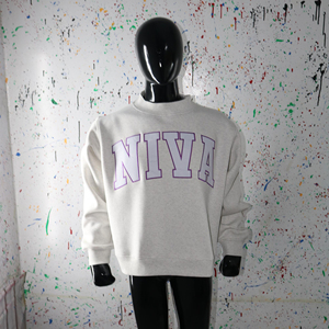 Sudadera Niva de Cuello Redondo Unisex, Oversize, de Algodón Tejido, Informal, para Otoño, con Estampado de Letras Blancas en la Parte Delantera, CLUSH SPORTS - Product Image 3