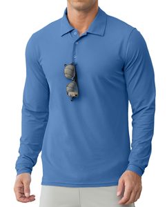 Polo de Golf de Manga Larga para Hombre, Corte Ajustado Informal, Transpirable, de Secado Rápido, Tela Suave, Cuello Clásico, Botones en la Parte Superior, para Uso Diario - Product Image 5