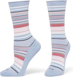 Chaussettes unisexes rayées personnalisées avec logo sur le bord, décontractées, tricotées, respirantes et écologiques - Product Image 3