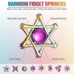 Lot de 8 Fidget Spinners Métalliques Arc-en-ciel – Anti-stress et Anxiété – Cadeau Idéal pour Adultes et Adolescents – Haute Vitesse - Product Image 6