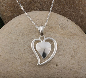 Vintage Natural 925 Sterling <b>Silver</b> Platinum Plated <b>Heart</b> Shaped Pendant <b>Necklace</b> for Women Men Anniversary Wholesale Jewelry - Product Image 2
