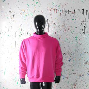 Sweat-shirt rose vif à col montant 100% coton, col large, CLUSH SPORTS - Product Image 4