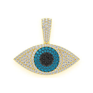 10K <b>Solid</b> <b>Gold</b> Icy Eye <b>Pendant</b> VVS DEF Brilliant Cut Moissanite Custom Superior Quality Eye Design Luxury Manufacturer Gift - Product Image 1