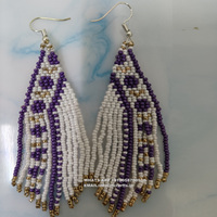 Boucles d'oreilles en perles de rocaille bohème fabriquées à la main macramé glands colorés à la mode motif de boule de femmes diamant perle cadeau de mariage principal