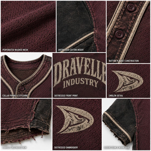 DRAVELLE INDUSTRY Maillot de baseball pour garçons à manches courtes en maille polyester respirant avec boutons sur le devant, vêtements de sport coupe classique - Product Image 6