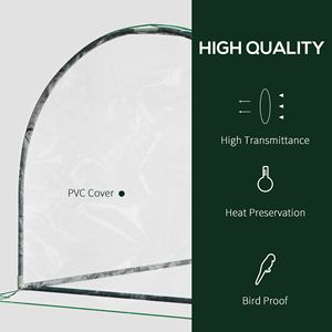 Serra Portatile 7FT X 3FT X 2.5FT con Copertura in PVC per Giardino Esterno, 4 Porte con Cerniera e Vetro Temperato - Product Image 6
