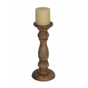 Natural <b>Wood</b> <b>Candle</b> Stand Handmade Custom Tabletop Decorative <b>Pillar</b> <b>Holder</b> Brown Color for Christmas Decoration BY MULTI CRAFT - Product Image 1