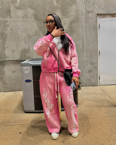 Custom Men's Zip-Up Tracksuit Oversized Acid Washed Distressed Hoodie and <b>Pants</b> for Autumn 100% Cotton - Product Image 6
