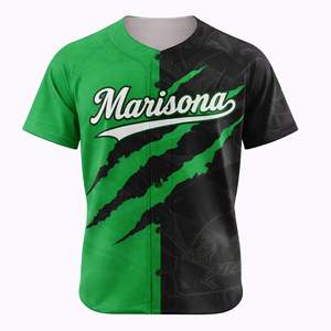 Camiseta de Béisbol Personalizada OEM Premium |   Uniforme de Equipo con Botones |   Impresión por Transferencia de Calor 100% Poliéster |   Corto |   Nombre del Jugador Personalizado - Product Image 2