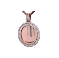 Colgante de Oro Amarillo de 14K con Foto Personalizada de Diamante Cultivado en Laboratorio, Corte Marquesa, Diseño Divertido de Anime y Dibujos Animados de Rapper Hip Hop para Mujer