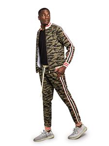 Ensemble de survêtement décontracté d'hiver pour hommes, respirant, avec logo personnalisé, taille élastique, 100 % polyester, pour l'entraînement sportif - Product Image 2