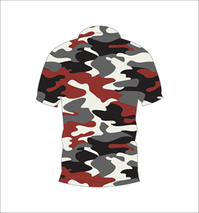 Polo camouflage rouge et gris à manches courtes, vêtements de sport urbains décontractés - Product Image 2