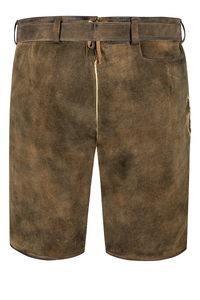 Shorts bavarois en cuir pour hommes, marron, motif floral brodé, taille haute, style vintage, pantalon traditionnel Trachten - Product Image 6